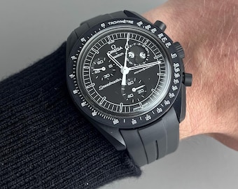 MoonSwatch Omega x Swatch Speedmaster black silicone rubber strap watch strap - 20mm