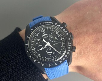 MoonSwatch Omega x Swatch Speedmaster blue silicone rubber strap watch strap - 20mm