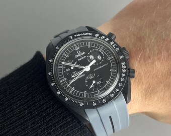 Correa de reloj MoonSwatch Omega x Swatch Speedmaster de caucho de silicona gris - 20 mm
