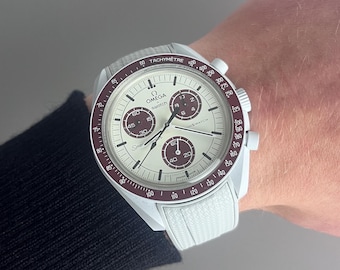 MoonSwatch Omega x Swatch Speedmaster gray silicone rubber strap watch strap - 20mm
