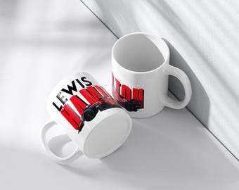 Lewis Hamilton Ferrari F1 Car Mug, Racing Fan Gift