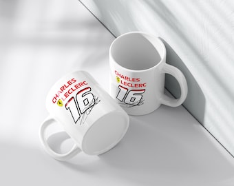 Charles Leclerc Ceramic Mug, Formula 1 Racing Fan Gift