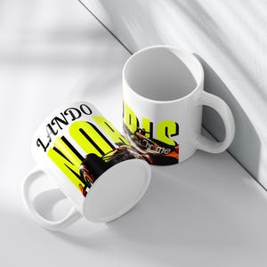 Lando Norris Ceramic Coffee Mug, F1 Driver Lando Norris Cup, Mclaren F1 Car and Norris Coffee Mug, Gift for Racing Fans