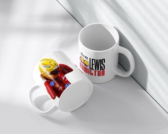 Lewis Hamilton Ferrari Ceramic Coffee Mug, Racing Fan Gift