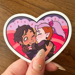 Lumity Sticker| Luz and Amity | Queer Lesbian Art | TOH | Watching and Dreaming | TOH Timeskip Designs |Queer Witch Design for Journals, Lap