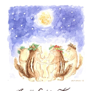 Happy Winter Solstice - Printable Holiday Card DIY PDF Download