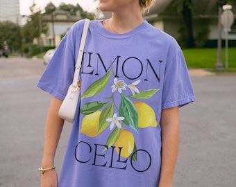 Limoncello Shirt, Lemon Fruit Print Comfort Colors Tshirt, Aesthetic Yellow Citrus Tee, Lemonade Summer T-Shirt, Trendy Italian Vacation Tee