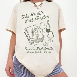 Custom Bride’s Last Chapter Bachelorette Shirt, Book Lover Bride Bach Party Tee, Bookish Bachelorette Party Shirt, Literary Bride Shirt