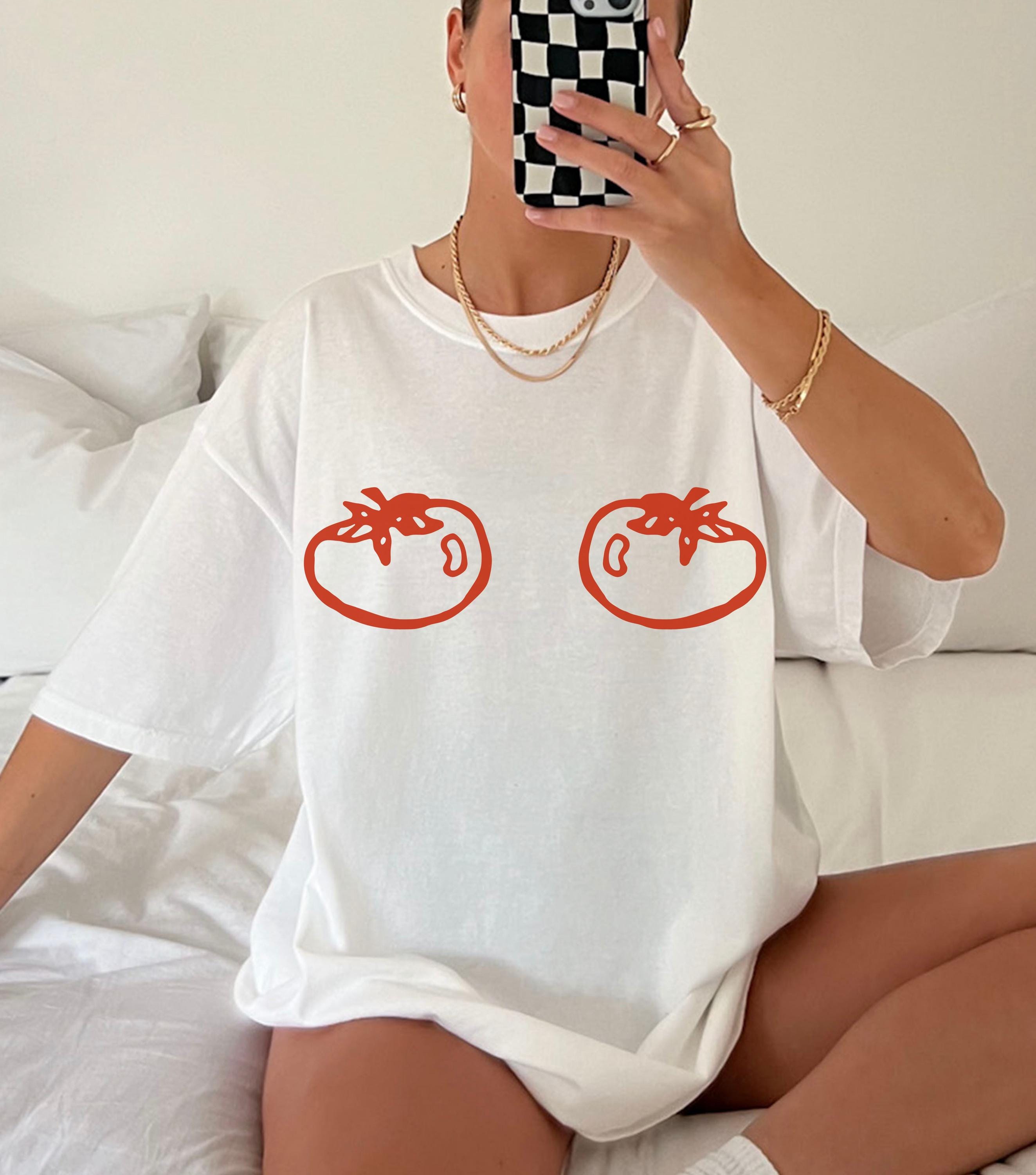 Tomato Graphic Shirt, Tomato Nips Tshirt, Trendy Aesthetic