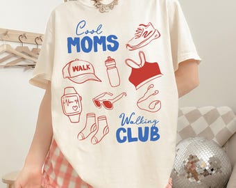 Walking Moms Club Shirt, Cool Moms Walking Shirt, Mom Walking Club Tee, Fitness Mom Shirt, Activewear Tee Gift for Moms, Comfort Colors Tee