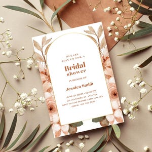 Custom Bridal Shower Invitation | Made to Order | Watercolor Flowers | Autumn | Digital and Printable Invite