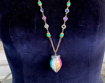 Shiny Brite Ornament Necklace, OOAK Handmade Jewelry Art by Lori Gutierrez!