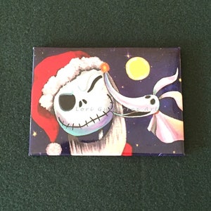 Holiday Magnet by Lori Gutierrez OOAK Art &quot;Zero Loves Jack!&quot;
