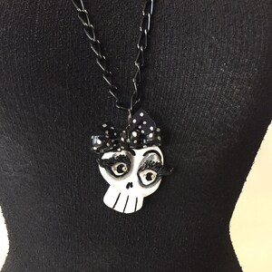 Fun and Chic Halloween & Day of the Dead Necklace Handmade Jewelry Art OOAK by Lori Gutierrez!