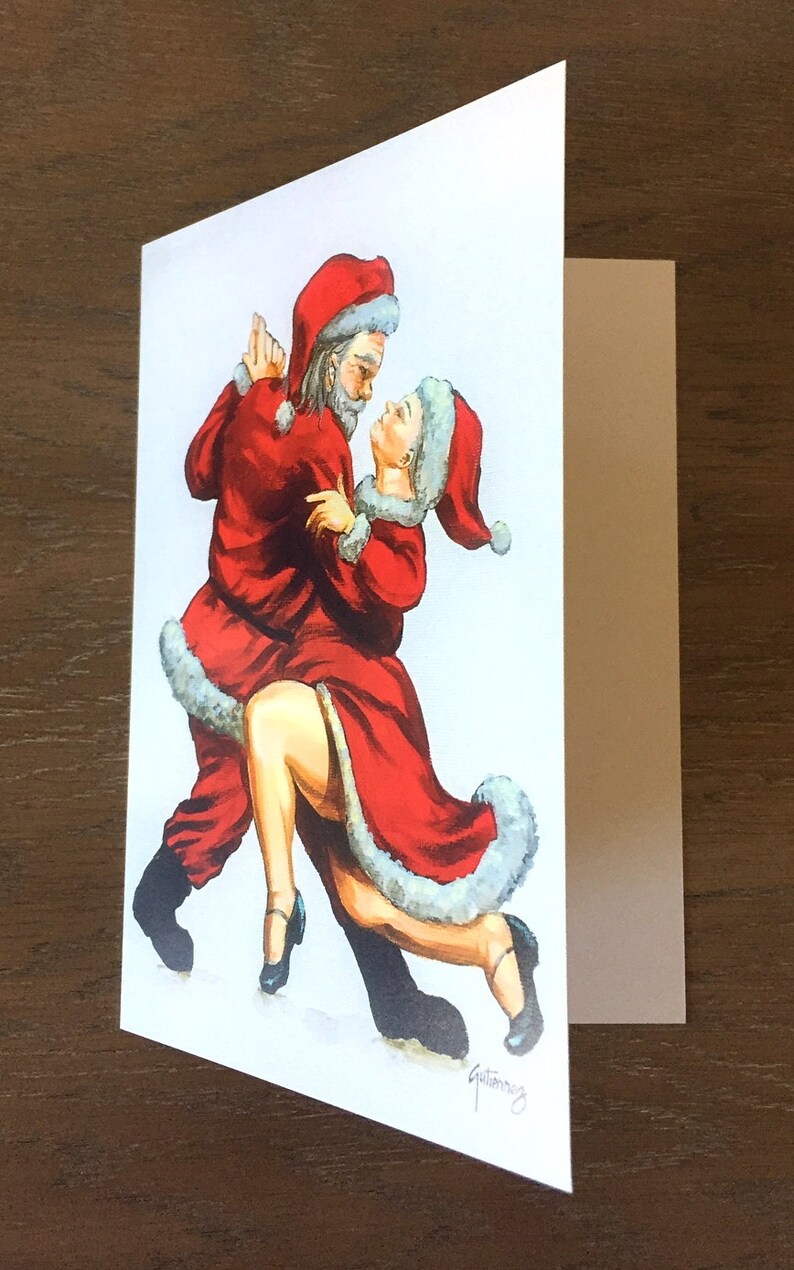 Holiday Greeting Card Santa And Mrs. Claus Do the Tango by Lori Gutierrez image 2