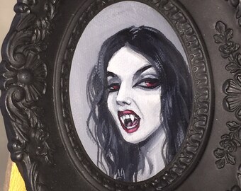 Mini Painting "Vampiress" OOAK Hand-painted Art by Lori Gutierrez