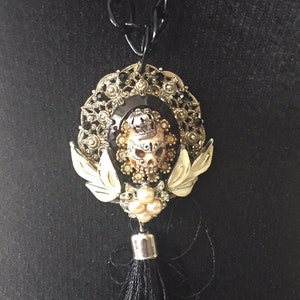 Beautiful Halloween & Day of the Dead Necklace Handmade Jewelry Art OOAK by Lori Gutierrez!