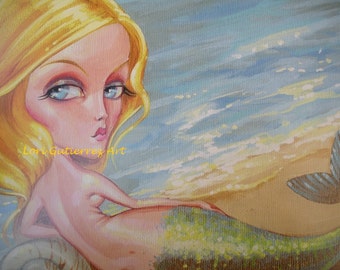 Mermaid Art by Lori Gutierrez!  Mermaid Vixen, Beautiful Blonde, Gorgeous and Fun!