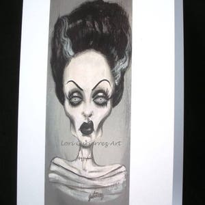 Greeting Card Bride of Frankenstein Lori Gutierrez OOAK Art image 2