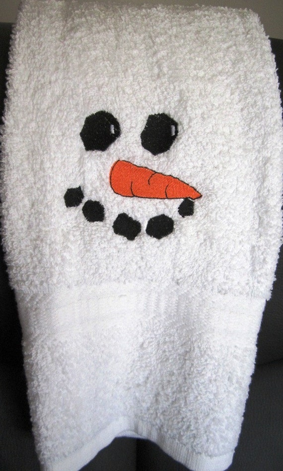 Items similar to Snowman Hand Towel HOLIDAY DECOR on Etsy