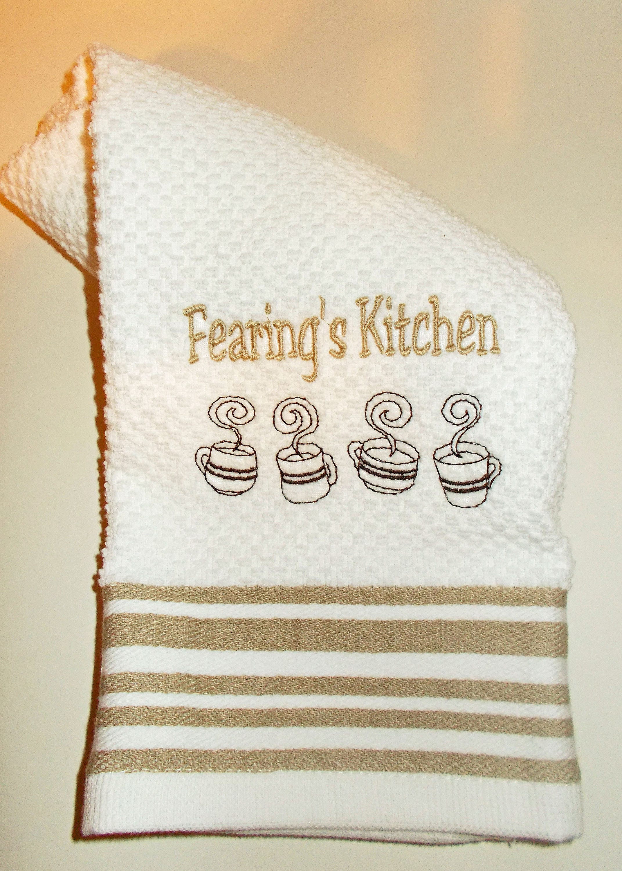 Embroidered Kitchen Towel Personalized Kitchen Towel w/ Etsy