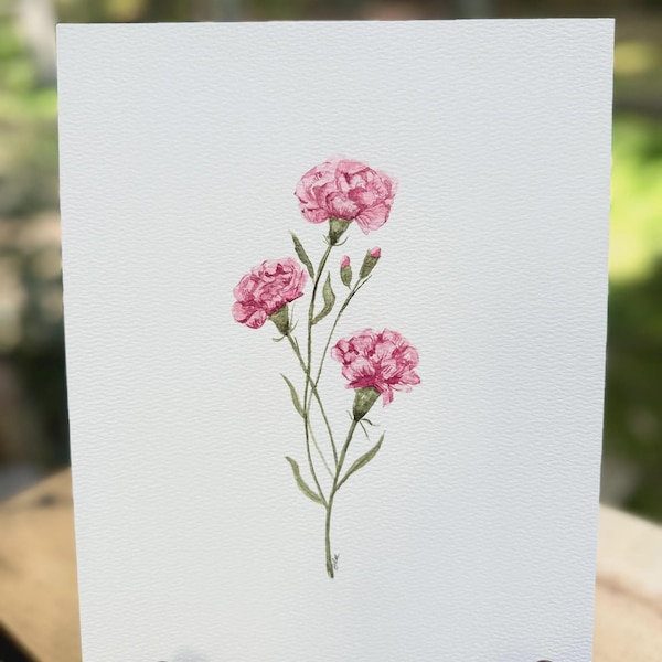 Original Watercolor, Birth month flowers, Floral, 8x10 art