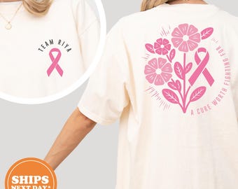 T-shirt personnalisé de sensibilisation au cancer du sein, cadeau de survivante, couleurs réconfortantes