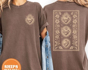 Three Hearts of the Holy Family Bible Verse Shirt, Catholic Christian Comfort Colors Tee