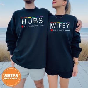 Custom Wedding Hoodie, Pride Sweatshirt, LGBTQ Couple Gift Hoodie, Personalized Wedding Sweater, Matching Party Hoodies