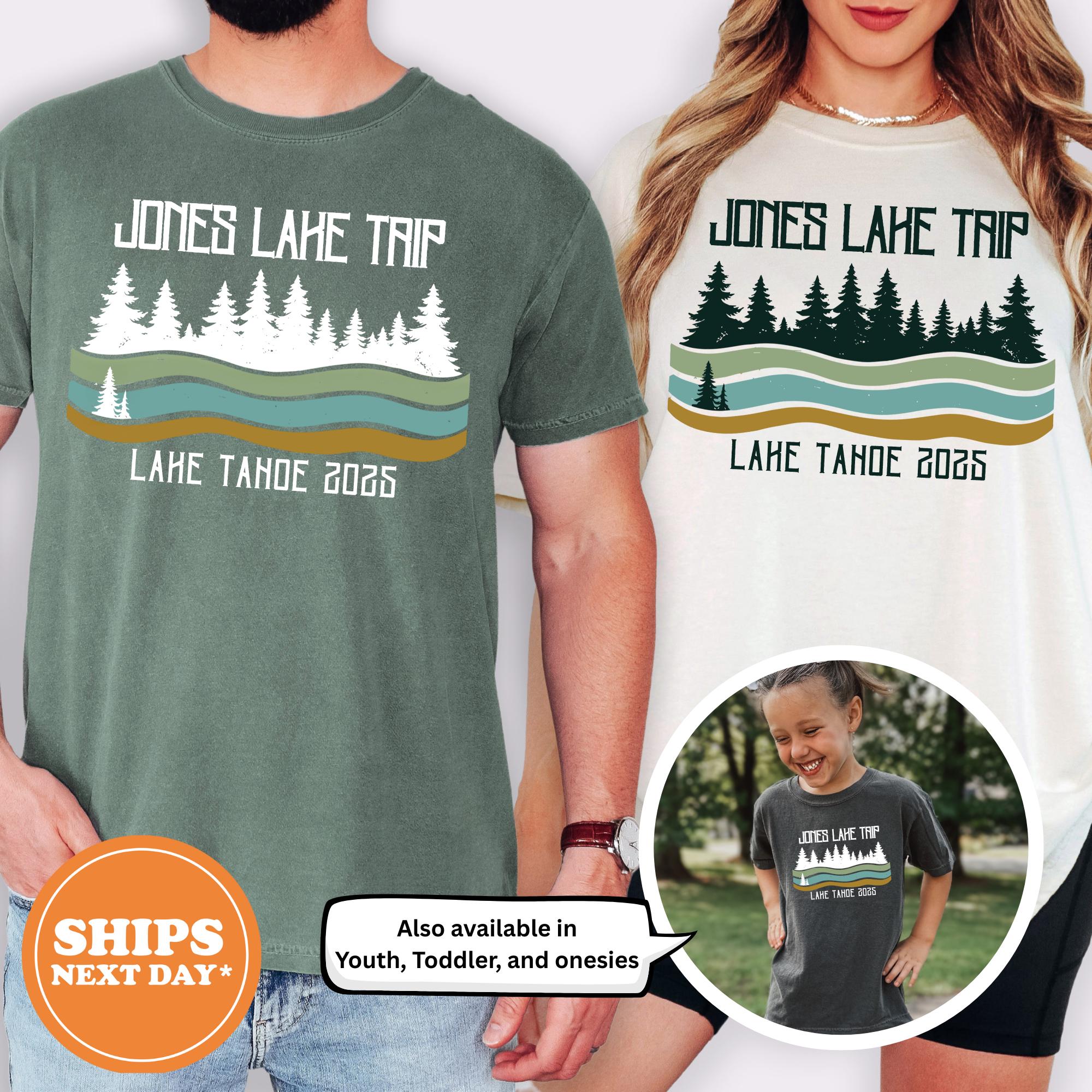Custom Camping T-Shirt, Retro Lake Trip Shirt, Family Vacation Tee, Comfort Colors Matching Shirts, Road Trip Group Shirts for Adults & Kids