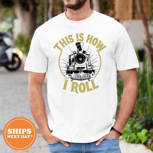 Train T-Shirt, Comfort Colors Railroad Shirt, Locomotive Tee, Train Gifts for Men, Train Engineer Shirt, Vintage Train Tshirt, Railfan Gift