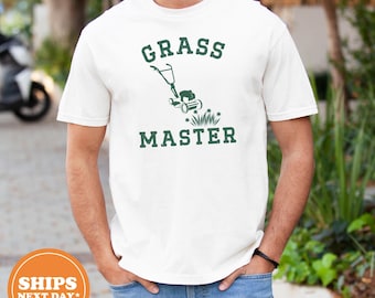 Grass Master T-Shirt, Funny Lawn Care Dad Tee, Comfort Colors Shirt