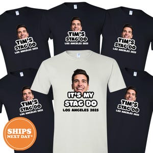 Personalized Stag Do T-Shirts, Custom Face Bachelor Party Shirts, Stag Weekend Tops, Funny Game Over Tee, Stag Night Group Costume Shirts