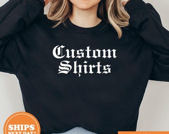 Custom Old English Font Hoodie, Personalized Pullover, Christmas Gift