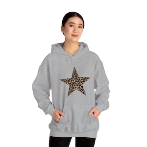 Cheetah Print Star Hooded Sweatshirt