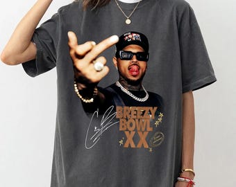 Chris Brown Middle Finger Shirt, Vintage Chris Brown Breezy Bowl XX Shirt, Concert 2025 Shirt, Comfort Colors Chris Brown Shirt For Fan