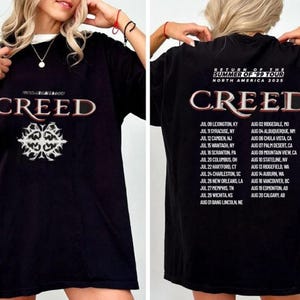 Creed Summer Tour Shirt 2025, Creed 3 Doors Down Daughtry Marmoth Big Wreck Tour, 2 sided Creed Tour 2025 Shirt, Creed Summer of 99 Tour