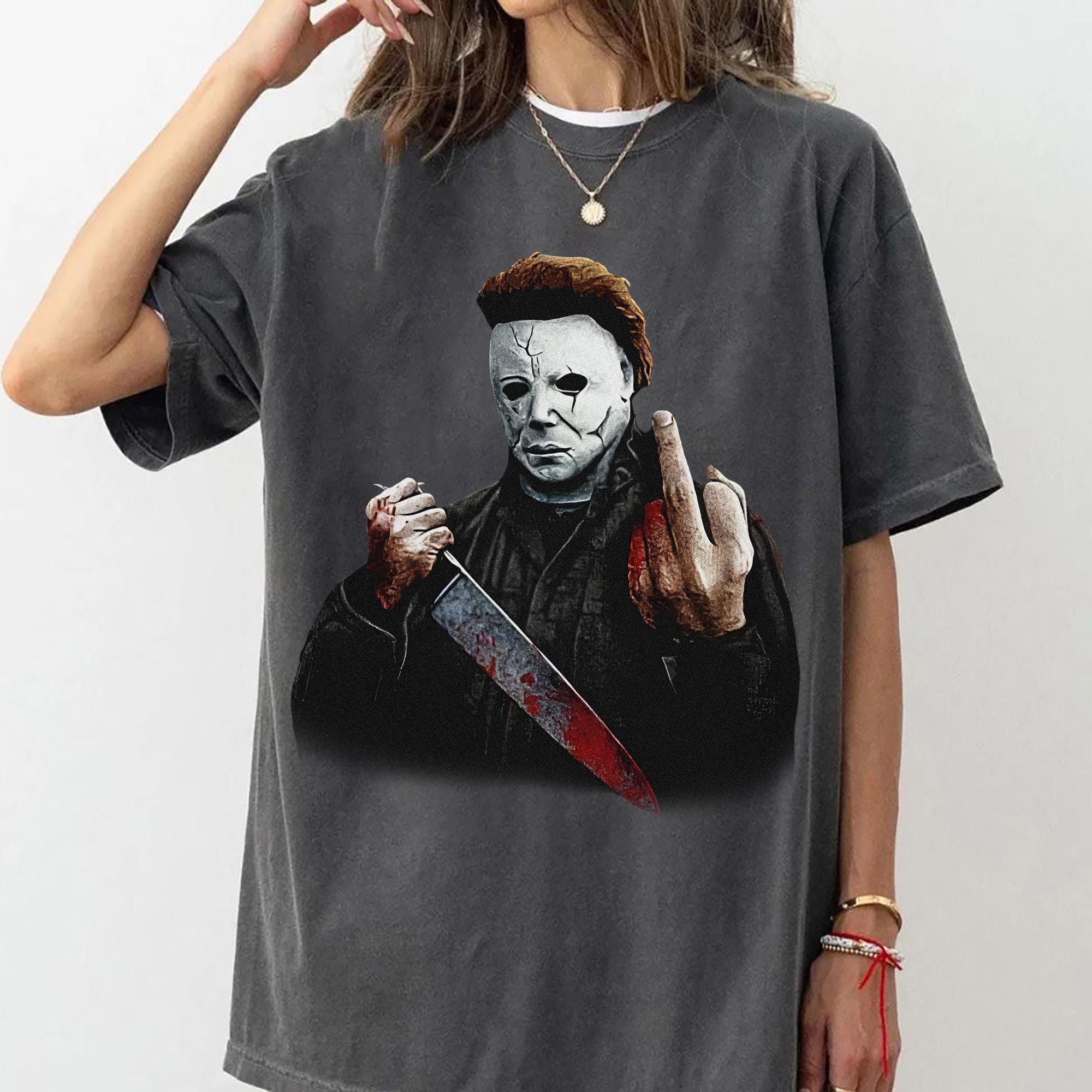 トップス 90s Fast Middle Finger Design Movie Tee Vintage 90s Fast “ Midle Finger T-shirt / Graphic / Funny