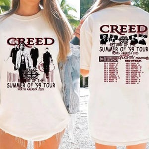 Retro Creed Band Tour Shirt 2025, Return of The Summer 99 Tour Shirt, 2 sided Creed Tour 2025 Shirt, Vintage Creed Summer of 99 Tour Shirt