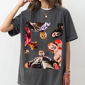 Retro Horror Characters Halloween Shirt, Classic Horror Movie Tee, Michael Myers,Jason Voorhees, Chucky, Freddy Krueger