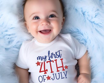 Baby's First 4th of July Onesie: Red, White, and Blue Independence Day Outfit