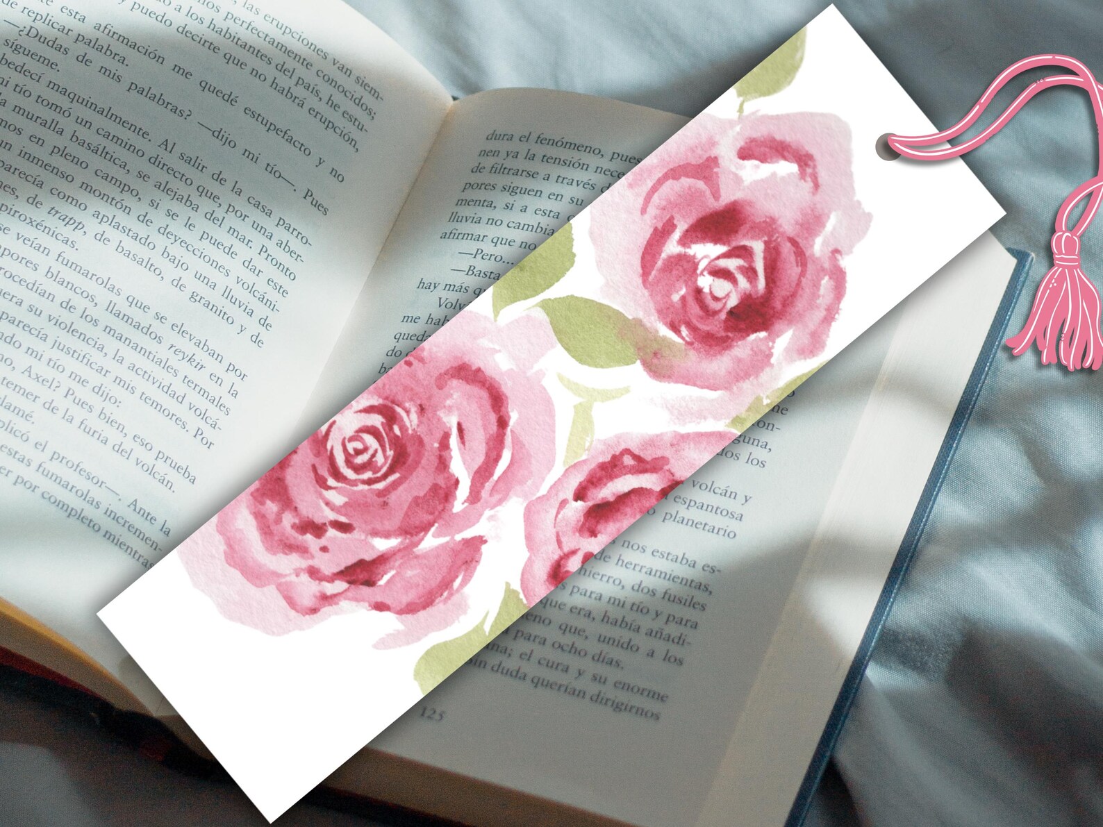 Watercolor Rose Bookmark Set Printable Floral Book Club Favors PDF ...