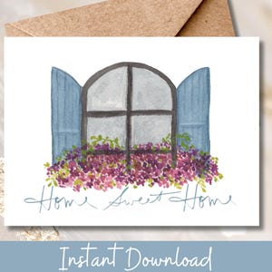 Cartão de visita em aquarela para impressão, cartão de visita para inauguração de casa, presente para cliente imobiliário, presente de fechamento para corretor de imóveis, download digital