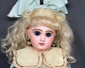 RARE Tiny Size Mouth Blown Antique French Glass Eyes for Bisque Head Small Doll 