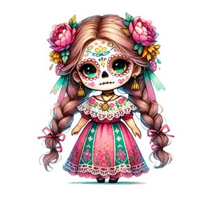 day-of the dead png,La Catrina PNG, Dia de los Muertos, Mexican sugarskull, calavera clipart, girly halloween, decorative skeleton