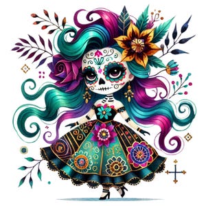 死者の日 png、カトリーナ クリップアート、ラ カトリーナ png、ラ カトリーナ、シュガースカル、カラベラ クリップアート、メキシコの伝統、ガーリー ハロウィーン