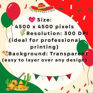 Cinco de Mayo Fiesta PNG: Mexican Celebration Clipart (Digital Download image 11