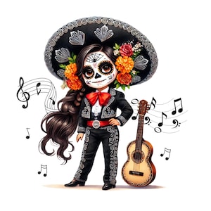 day-of the dead png,La Catrina PNG, Dia de los Muertos, Mexican sugarskull, calavera clipart, girly halloween, decorative skeleton