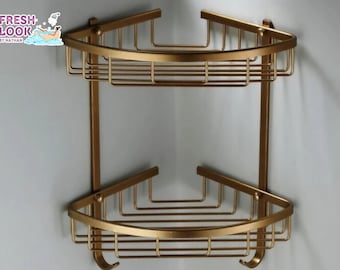 Metal Corner Shower Caddy | Double Tier Bathroom Organizer