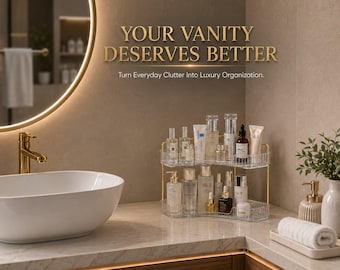 Corner Bathroom Counter Organizer Vanity Makeup Organizer Acrylic Countertop Shelf Perfume Storage Tray Cosmetic Display Rack